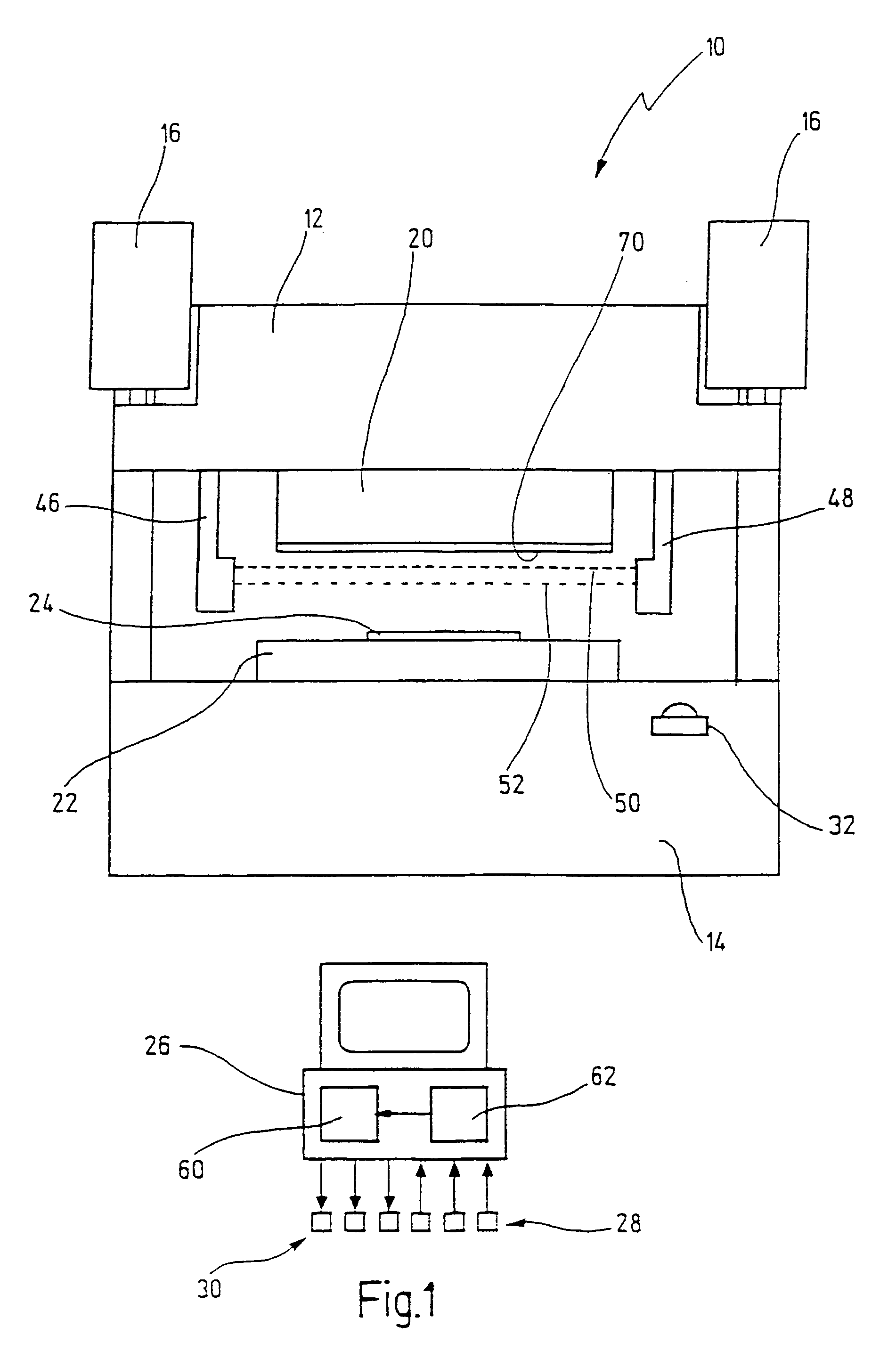 Safety apparatus for a machine, in particular for a press brake