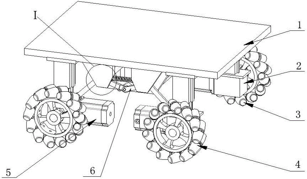 Damping and stabilizing mechanism for omni-directional mobile platform