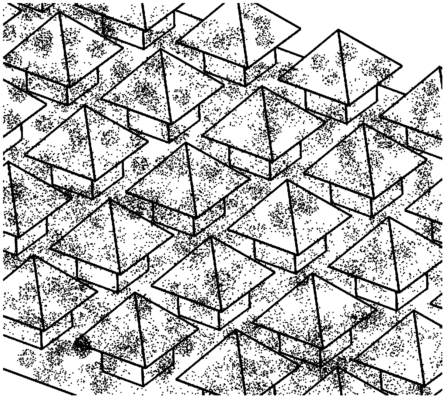 Implanting body with multiple-size surface structure and preparation method thereof