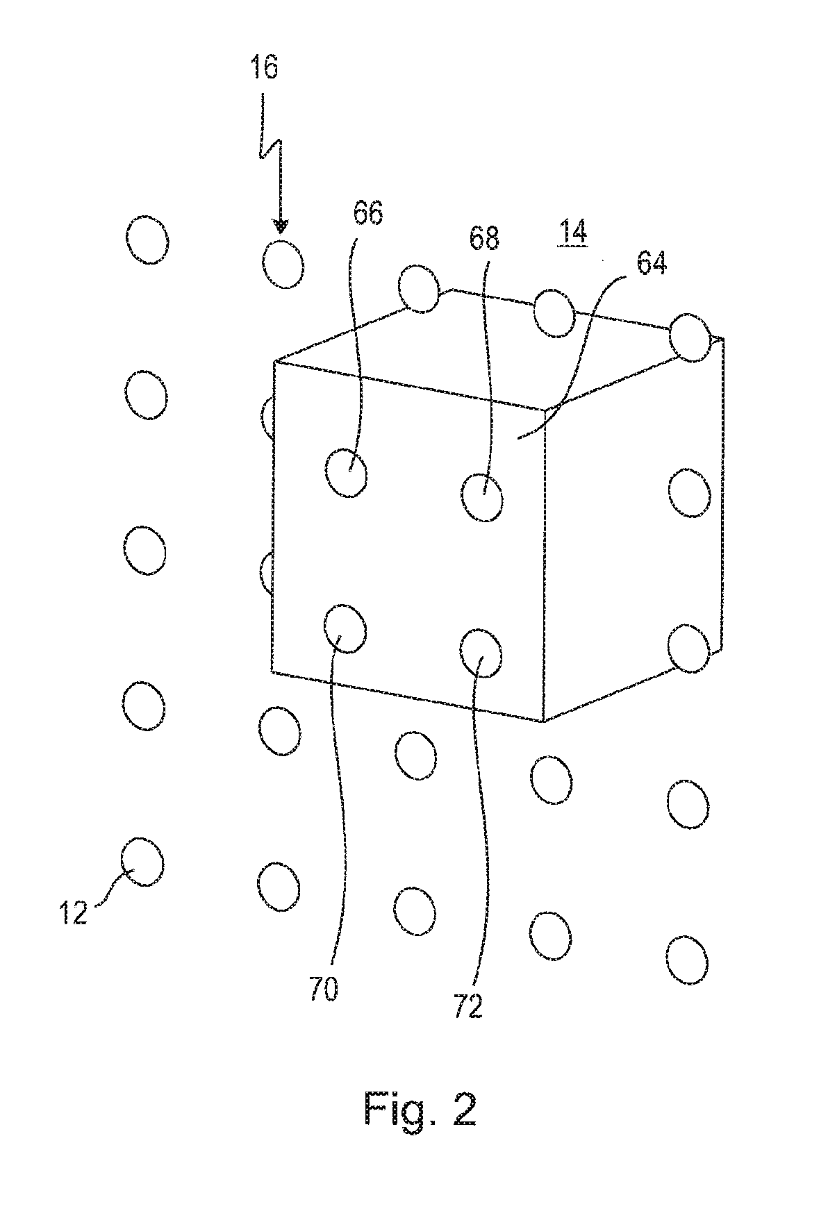 Method and apparatus for identifying structural elements of a projected structural pattern in camera images