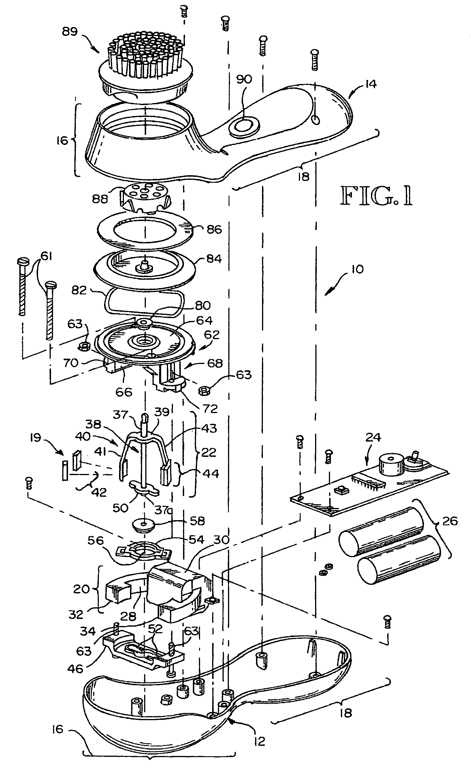 Motor providing oscillating action for a personal care appliance