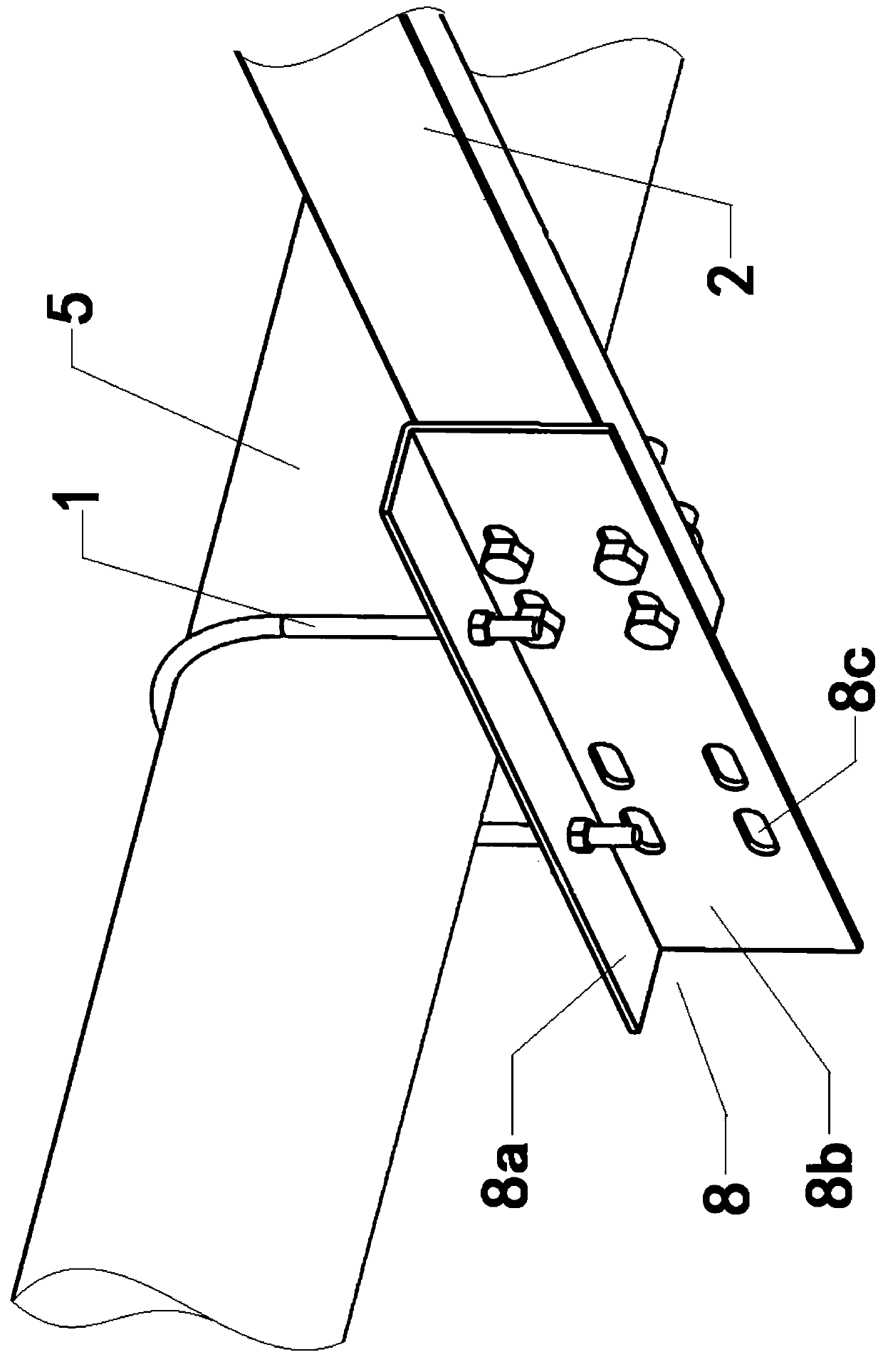 Double-curved-surface aluminium plate suspended ceiling structure