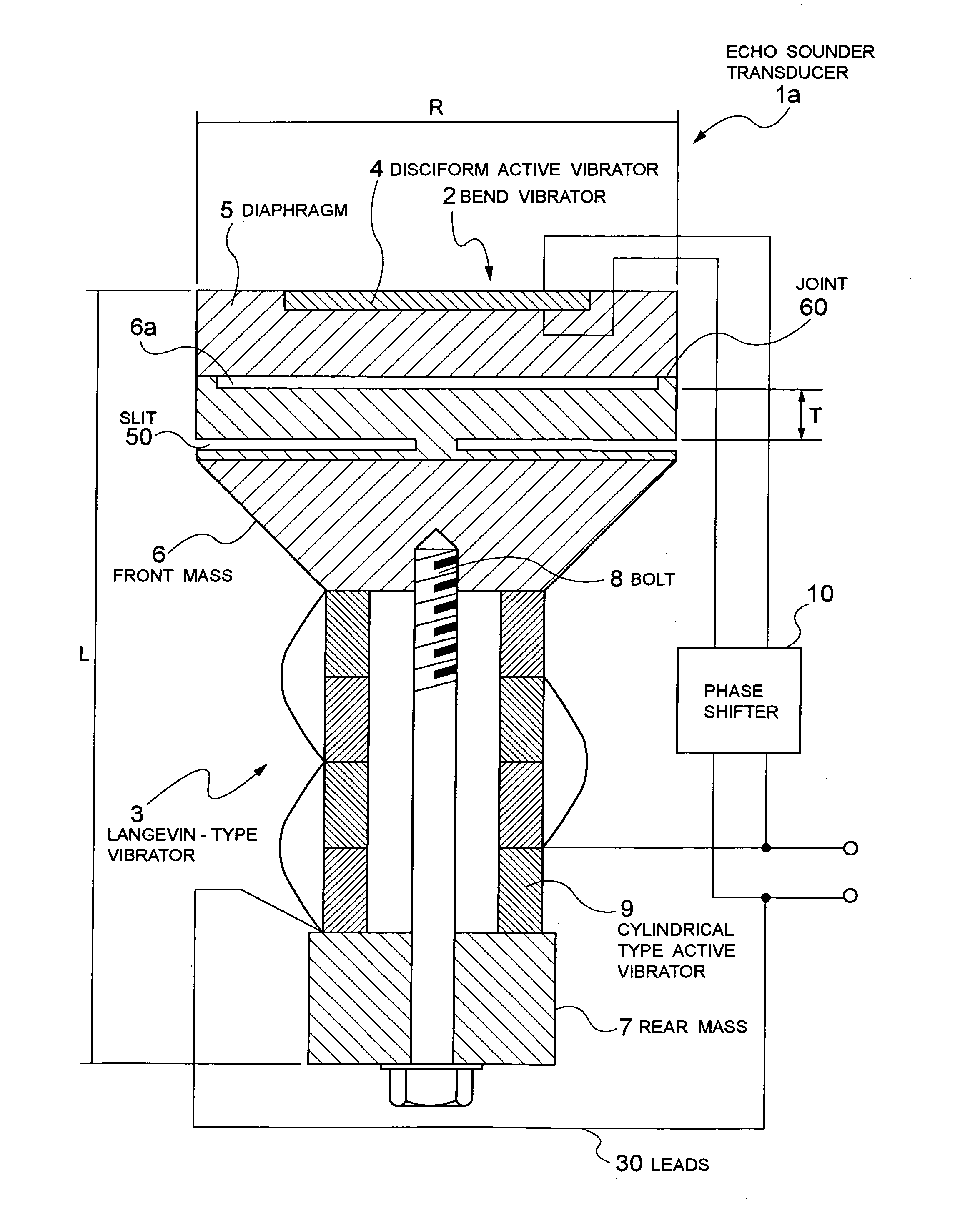 Echo sounder transducer