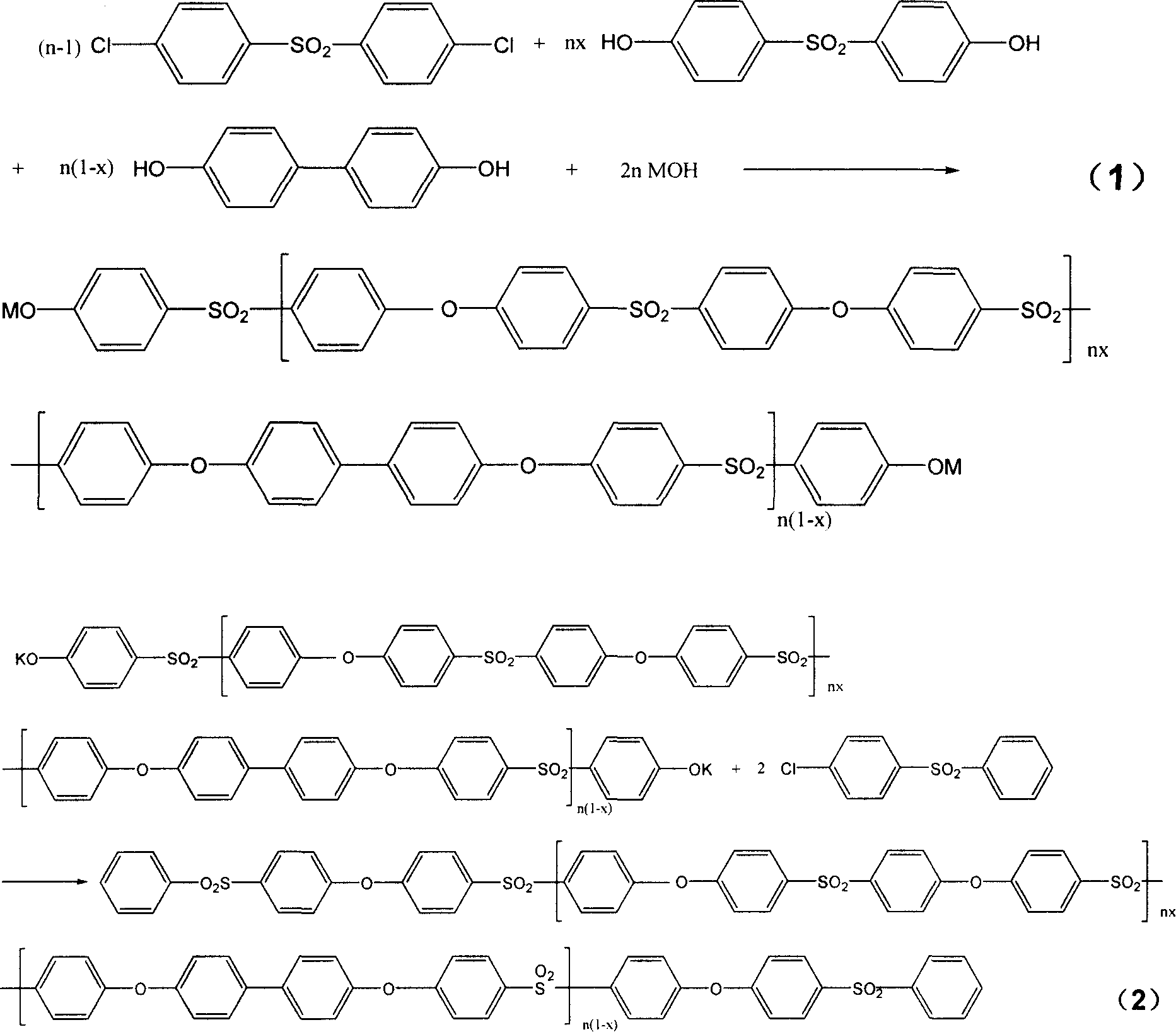 Process for preparing copolymer containing biphenyl polyether ether-sulfone and poly(ether sulfone)