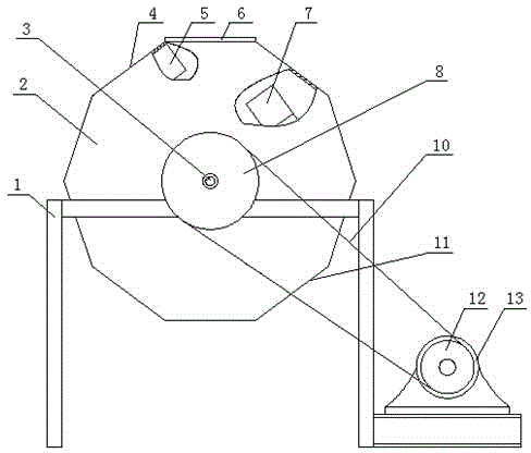 Rotary drum type total mixed daily ration mixing machine