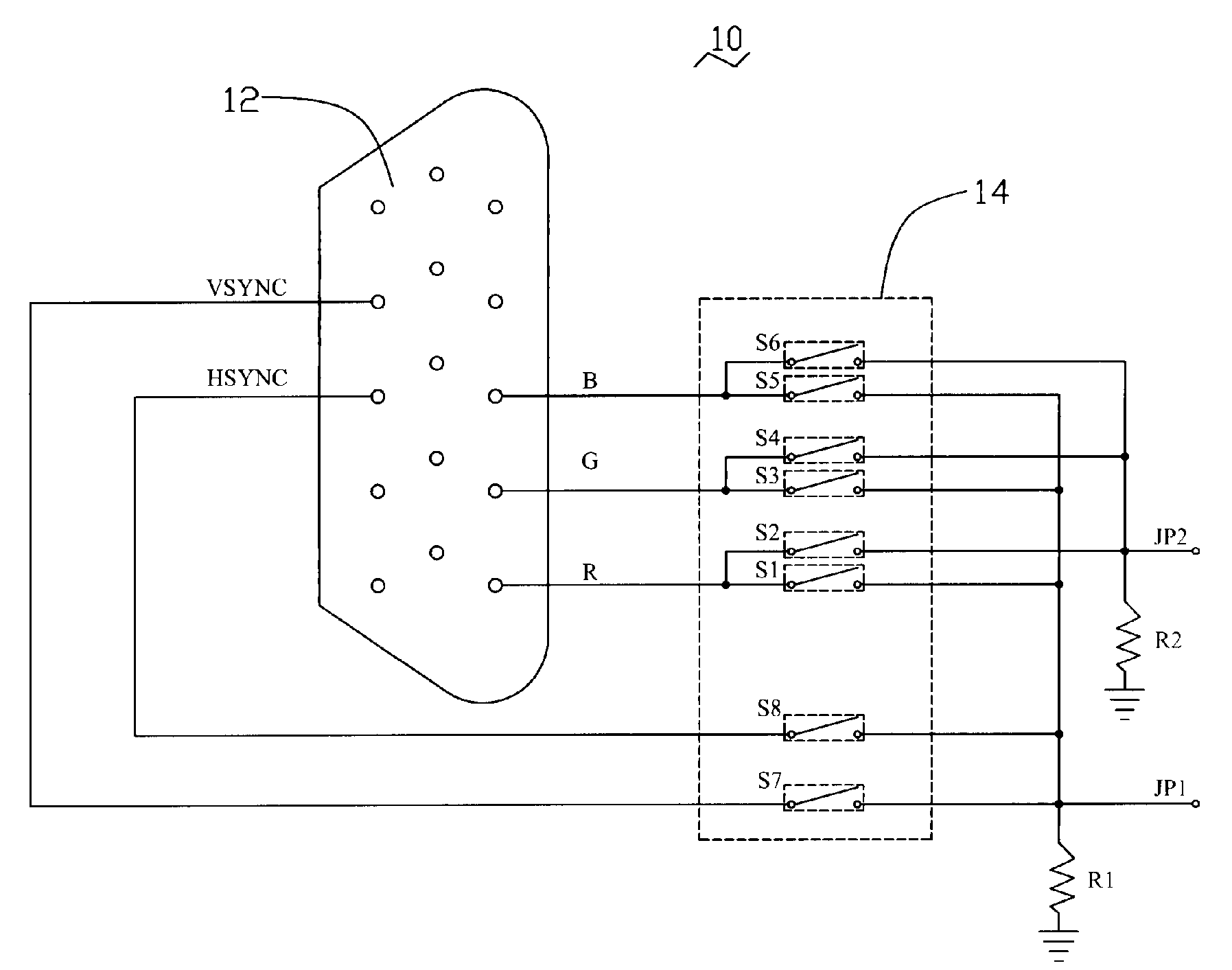 Apparatus for video graphics array testing