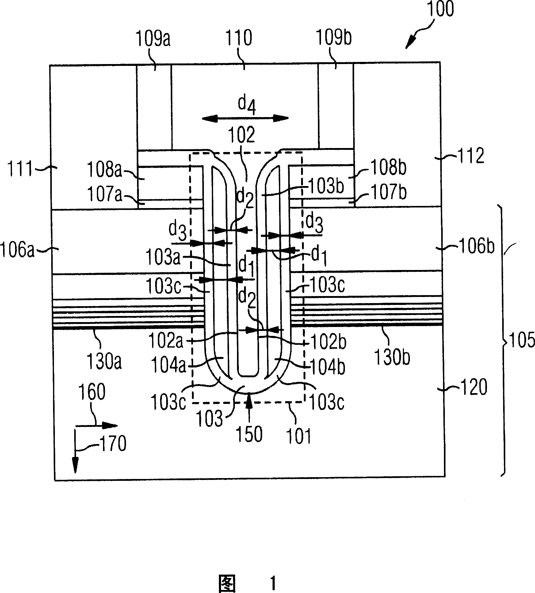 Multi-bit memory element with groove structure and method for manufacturing same