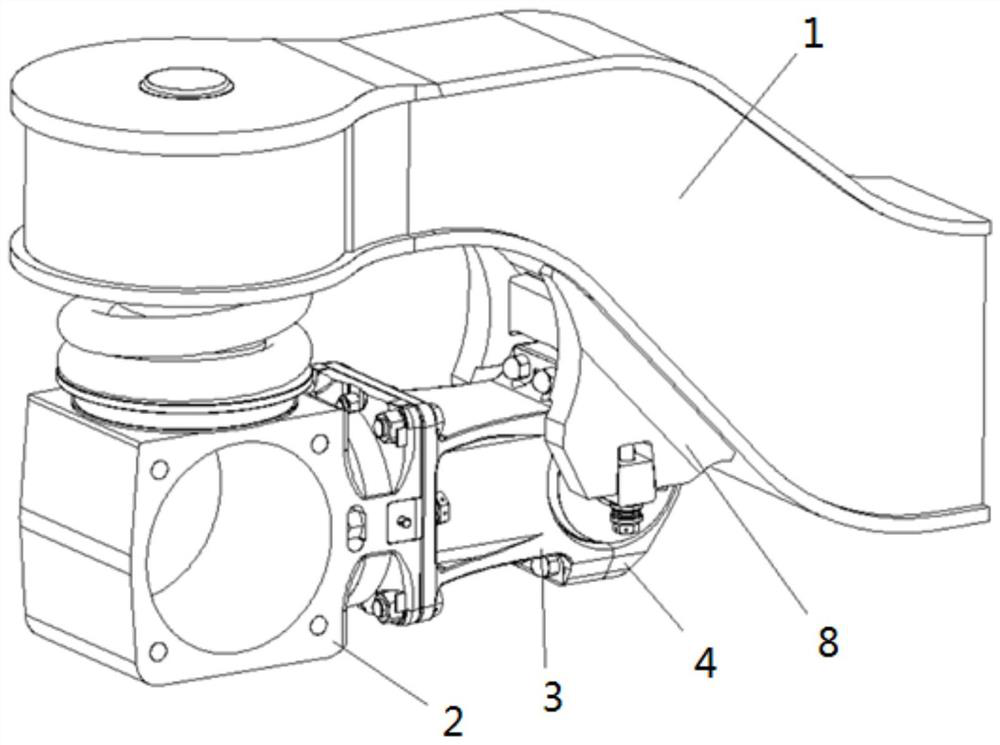 A docking type axle box positioning device with built-in active adjustment of longitudinal displacement