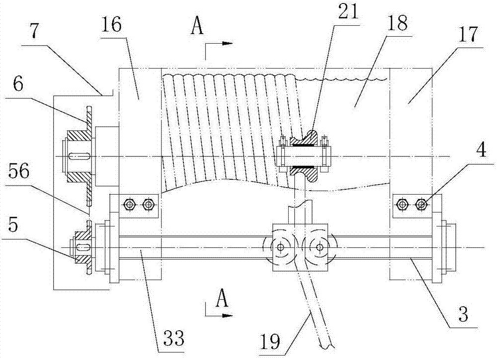 Rope guide with guide rod type thread guiding mechanism