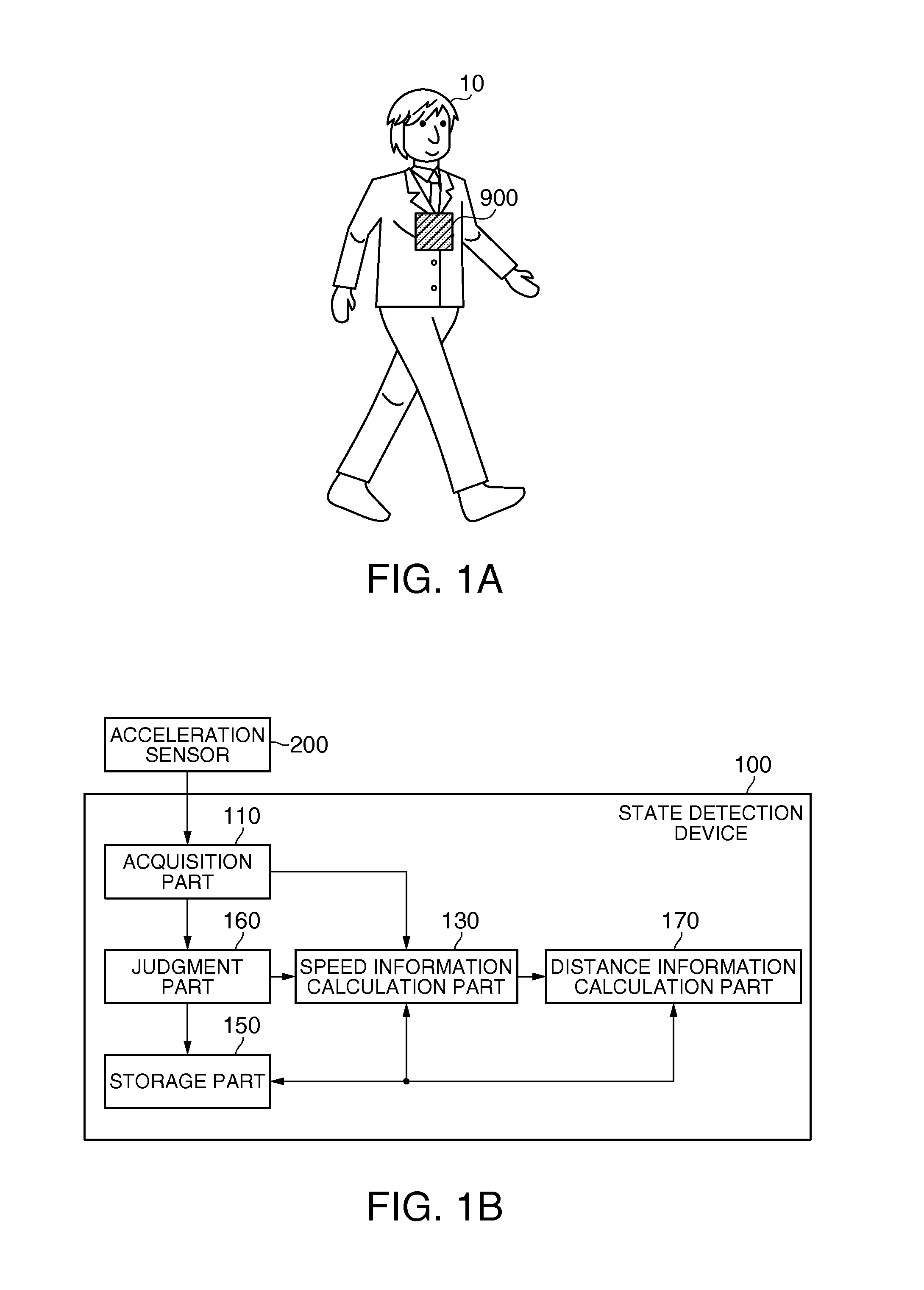 State detection device, electronic apparatus, measurement system and program