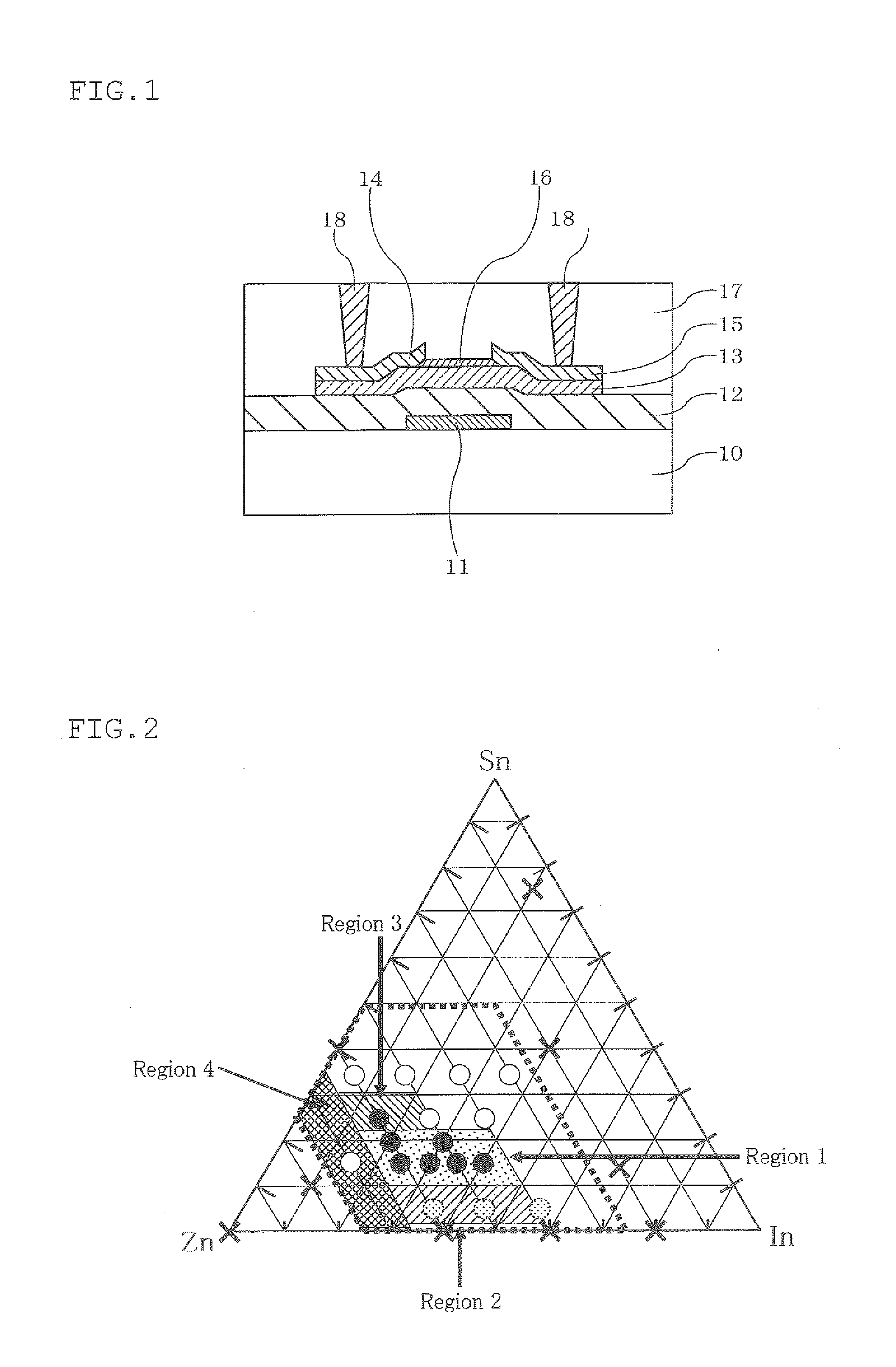 Field-effect transistor, method for manufacturing same, and sputtering target