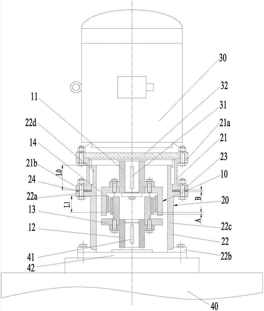 Vertical mounting structure and vertical mounting method of permanent magnetic coupling, online separating and resetting method