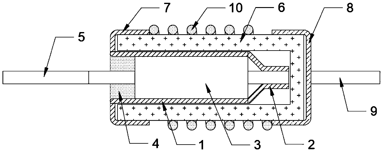 Resistor with built-in metal-cased temperature fuse