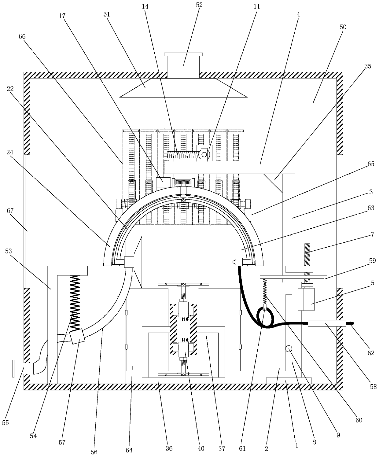 Environmental-protection paint spraying chamber