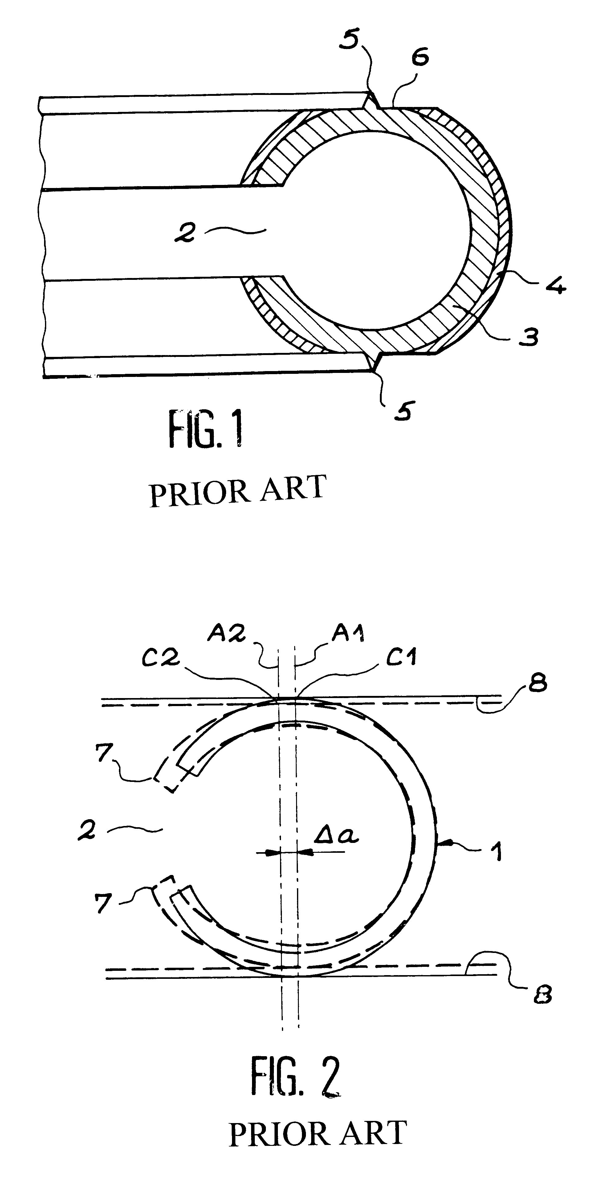 Elastic metal gasket with offset projecting parts