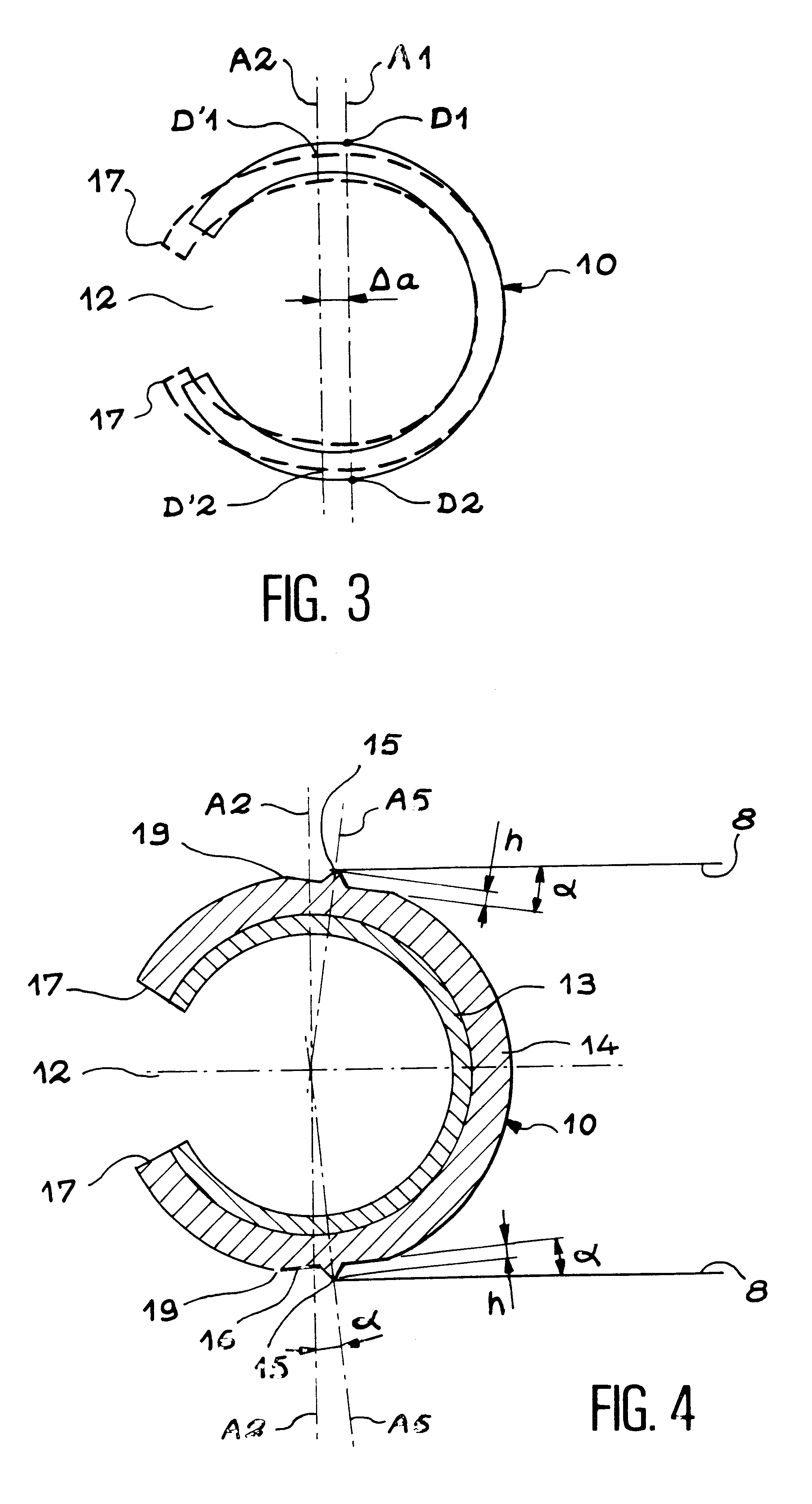 Elastic metal gasket with offset projecting parts