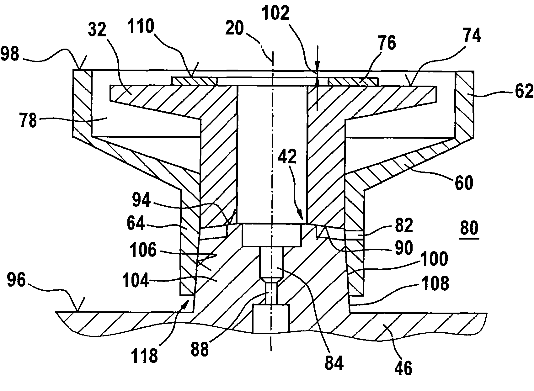 Armature stroke adjustment for solenoid valve