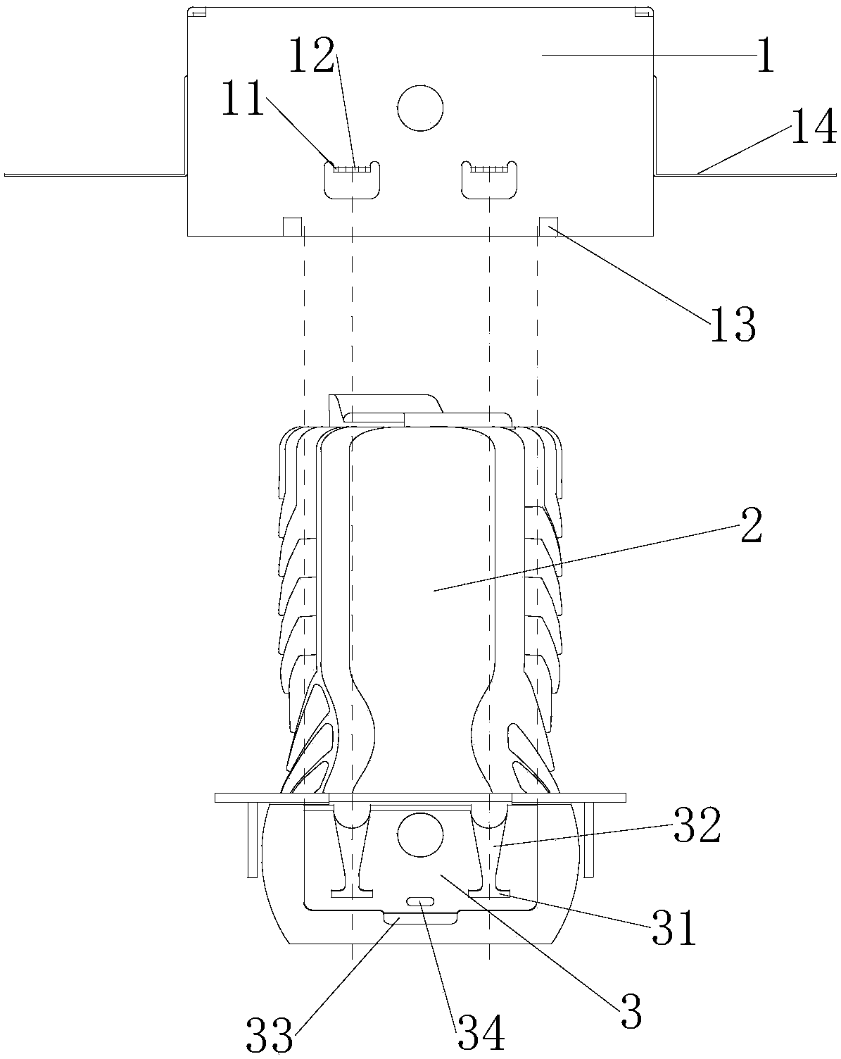 Elastic sheet type assembling mechanism for lamp