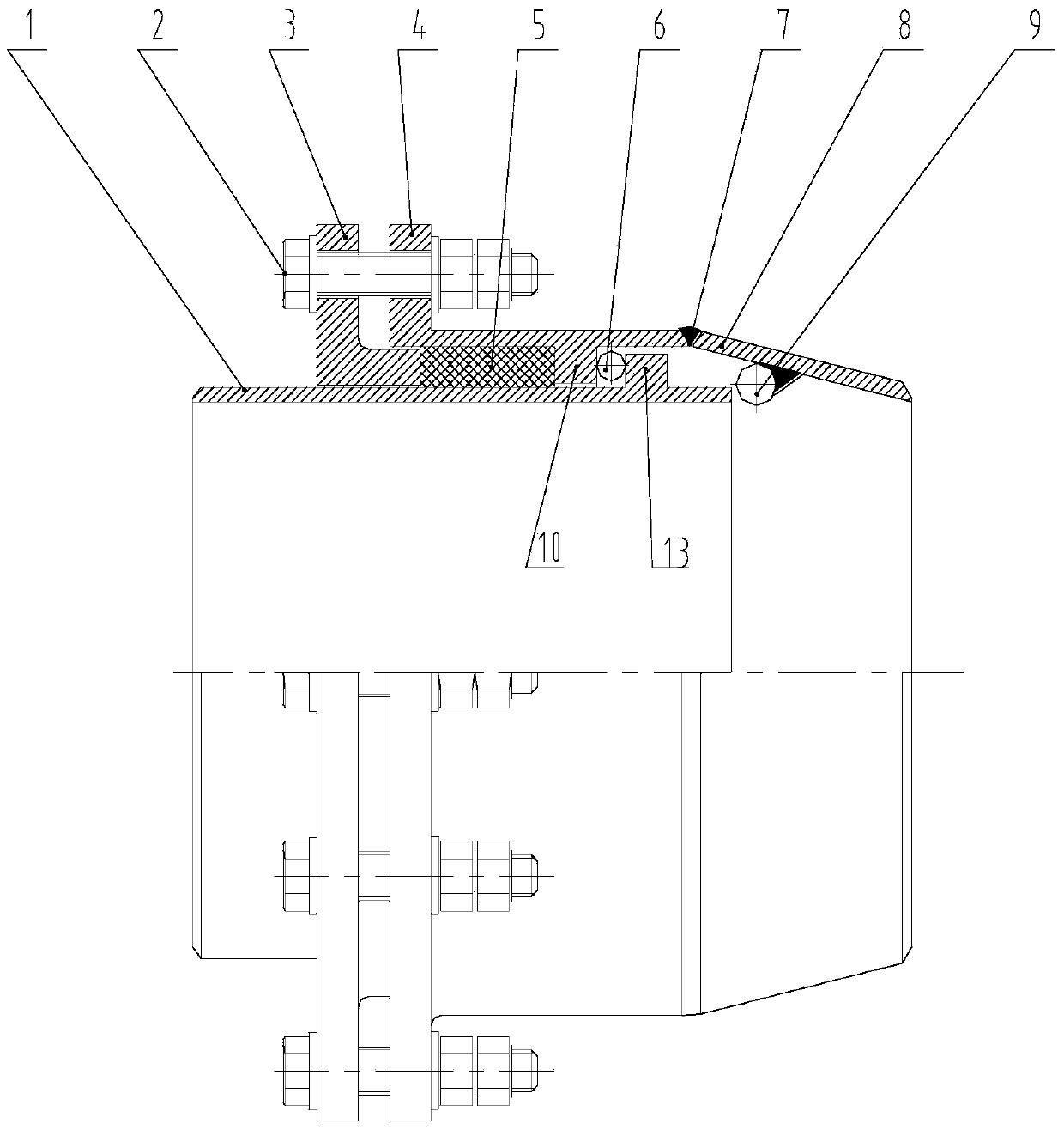 High-pressure-resistant integrated leakage-free rotating compensator