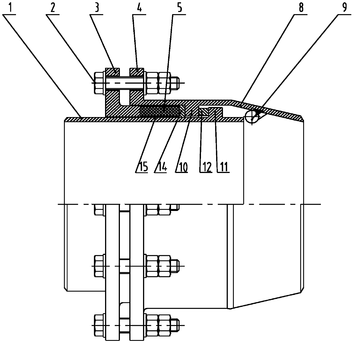 High-pressure-resistant integrated leakage-free rotating compensator