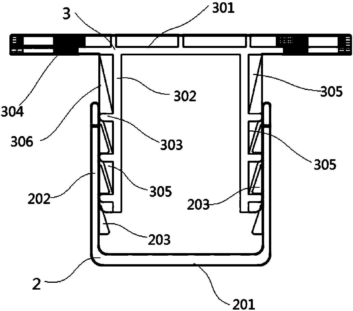 Under-table table top connecting piece provided with installing lugs