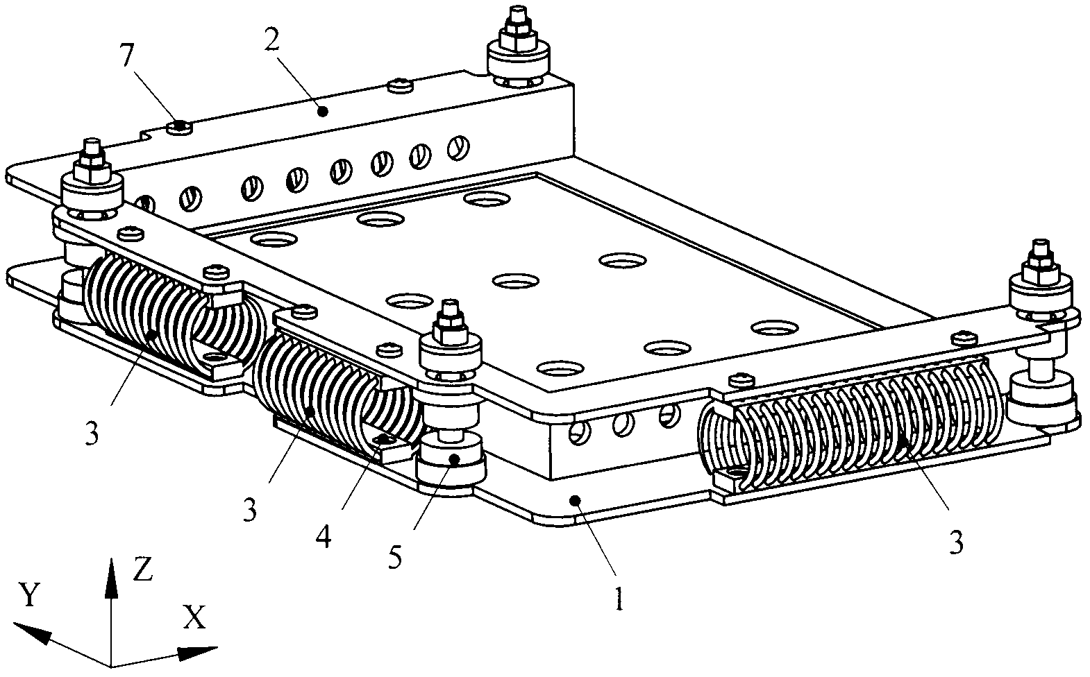 Compound vibration-isolating and buffering device