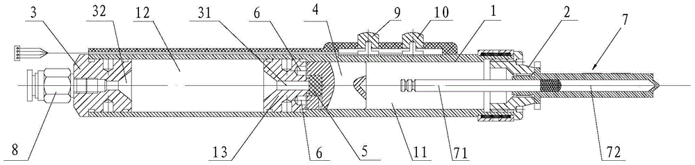 Pneumatic magnetic energy storage needleless syringe