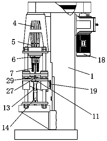 Four-guiding-column multi-hole drilling numerical control machine tool