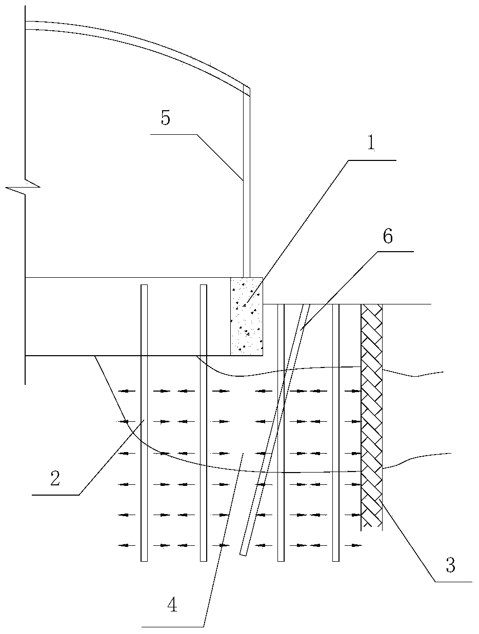 Local foundation settlement reinforcement method for steel storage tank ring wall foundation