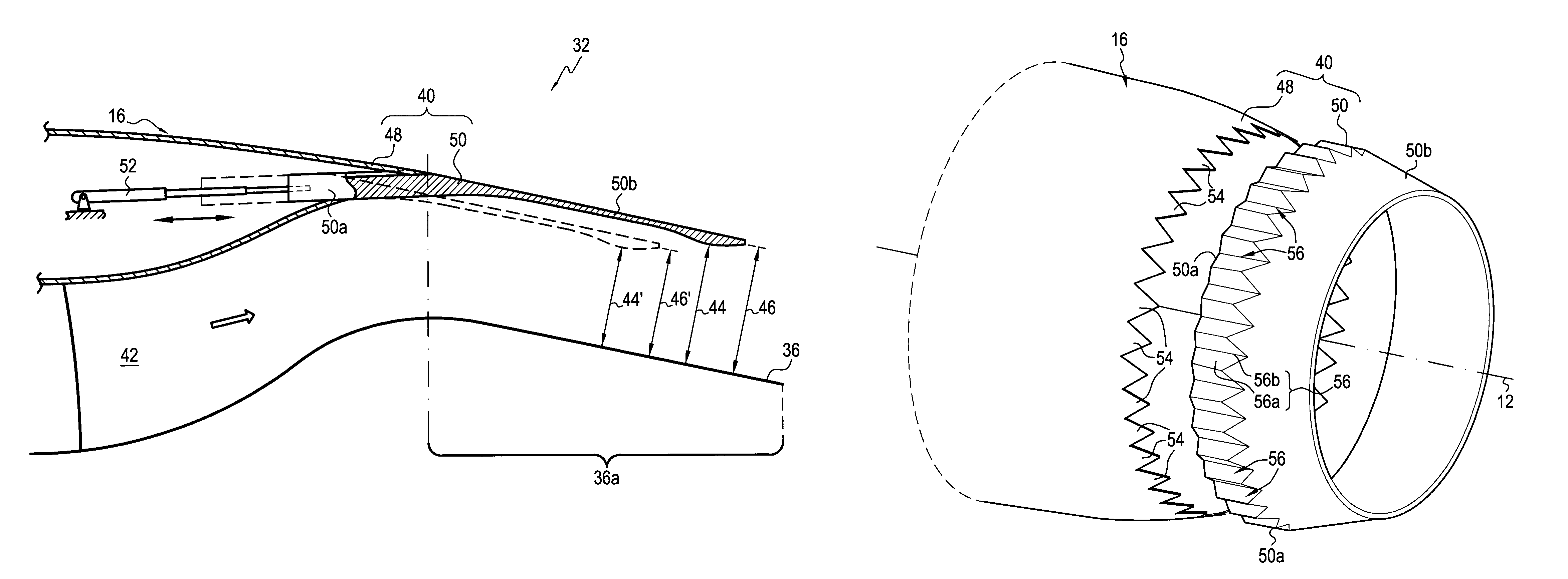 Gas exhaust nozzle for a bypass turbomachine having an exhaust or throat section that can be varied by moving the secondary cowl