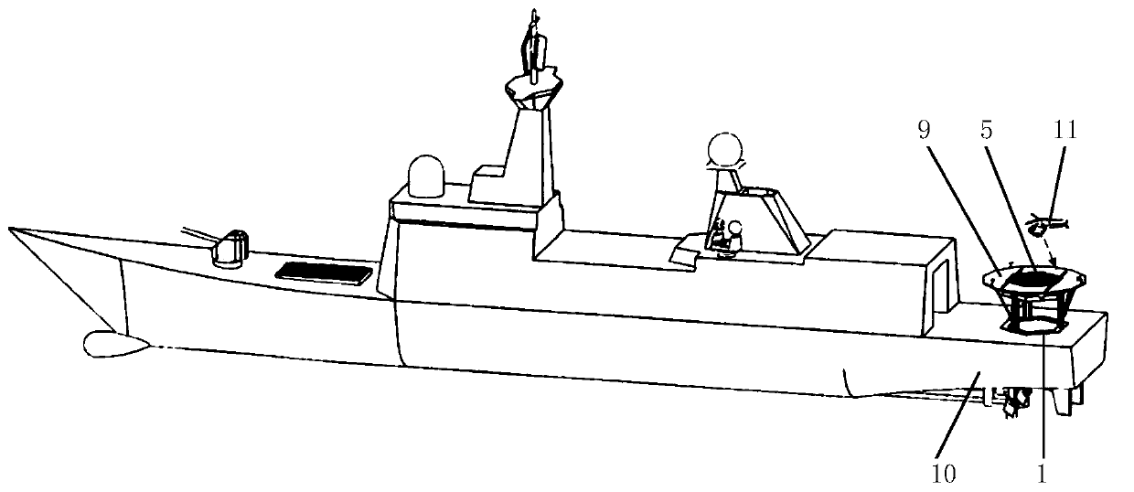 Ship-based stable platform with platform surface capable of being separated in lifting and lowering modes