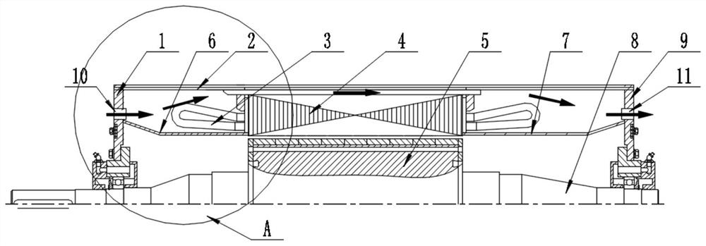 Semi-enclosed permanent magnet motor cooling system