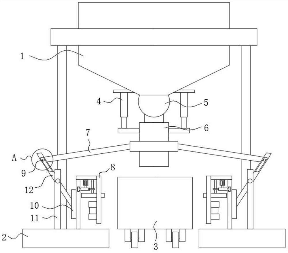 Automatic pouring device for aerated concrete blocks