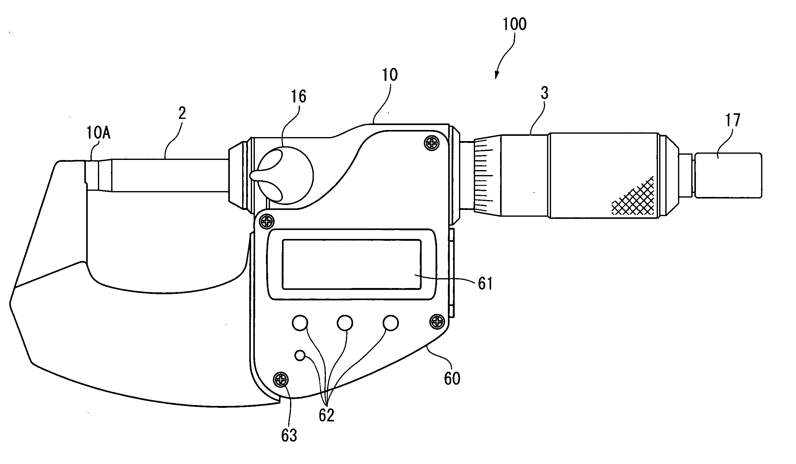 Digital displacement measuring instrument