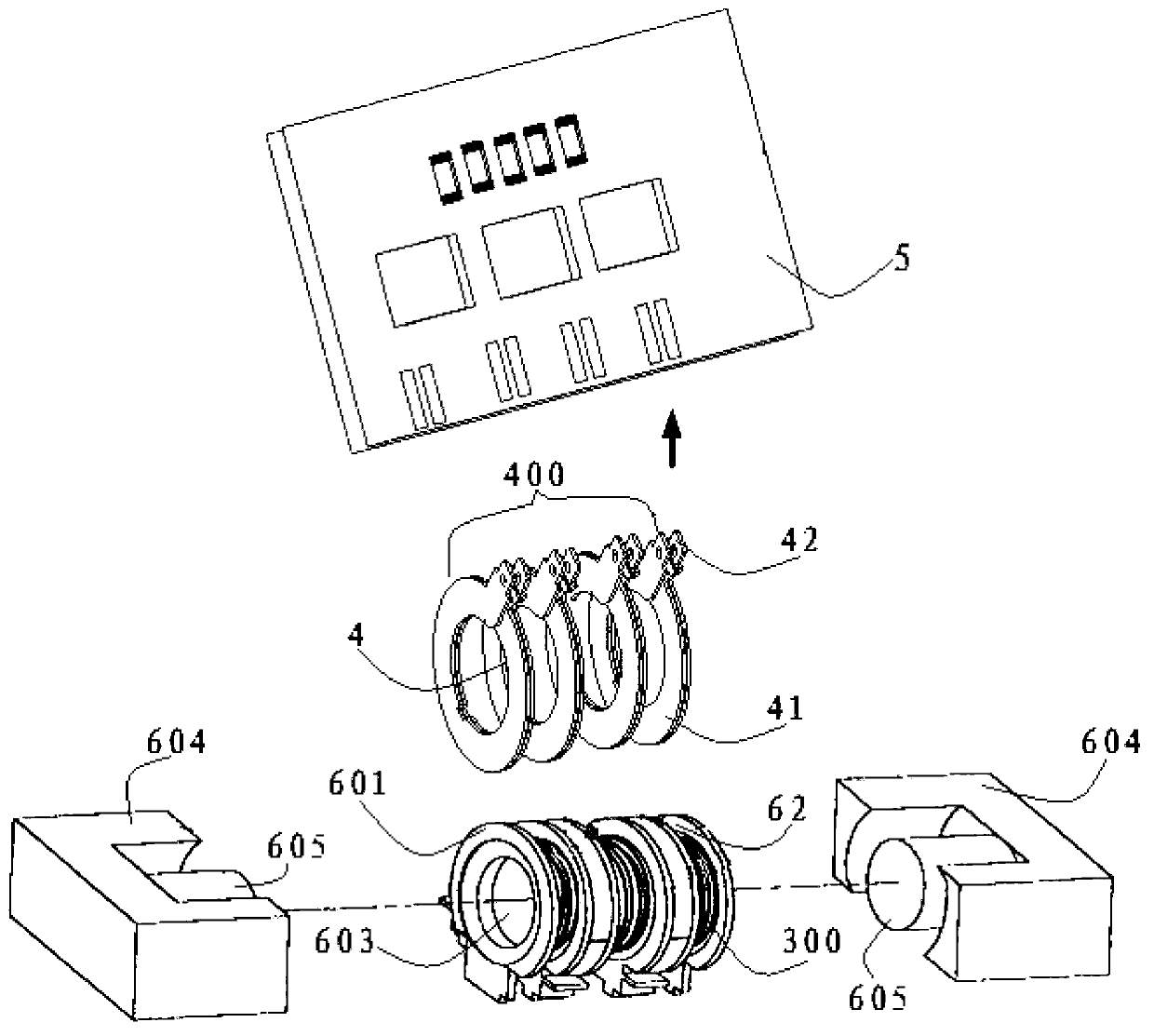 Transformer electric conduction structure and transformer