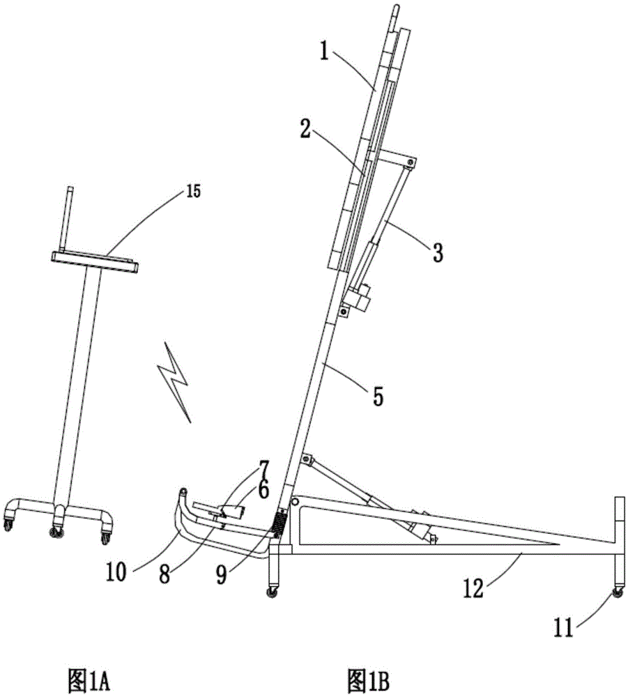 Standing bed for lower limb bend and stretch training