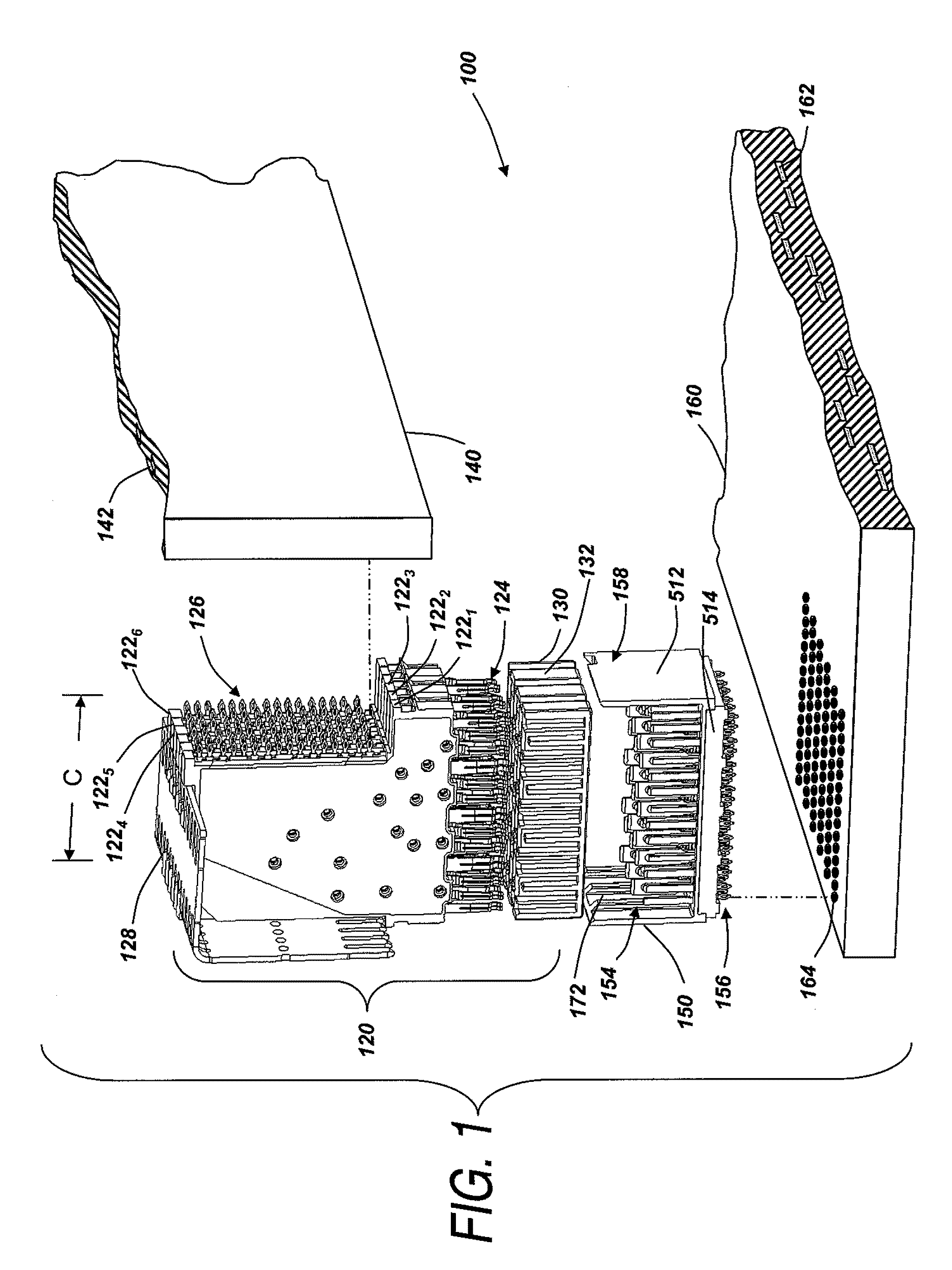 Compressive contact for high speed electrical connector