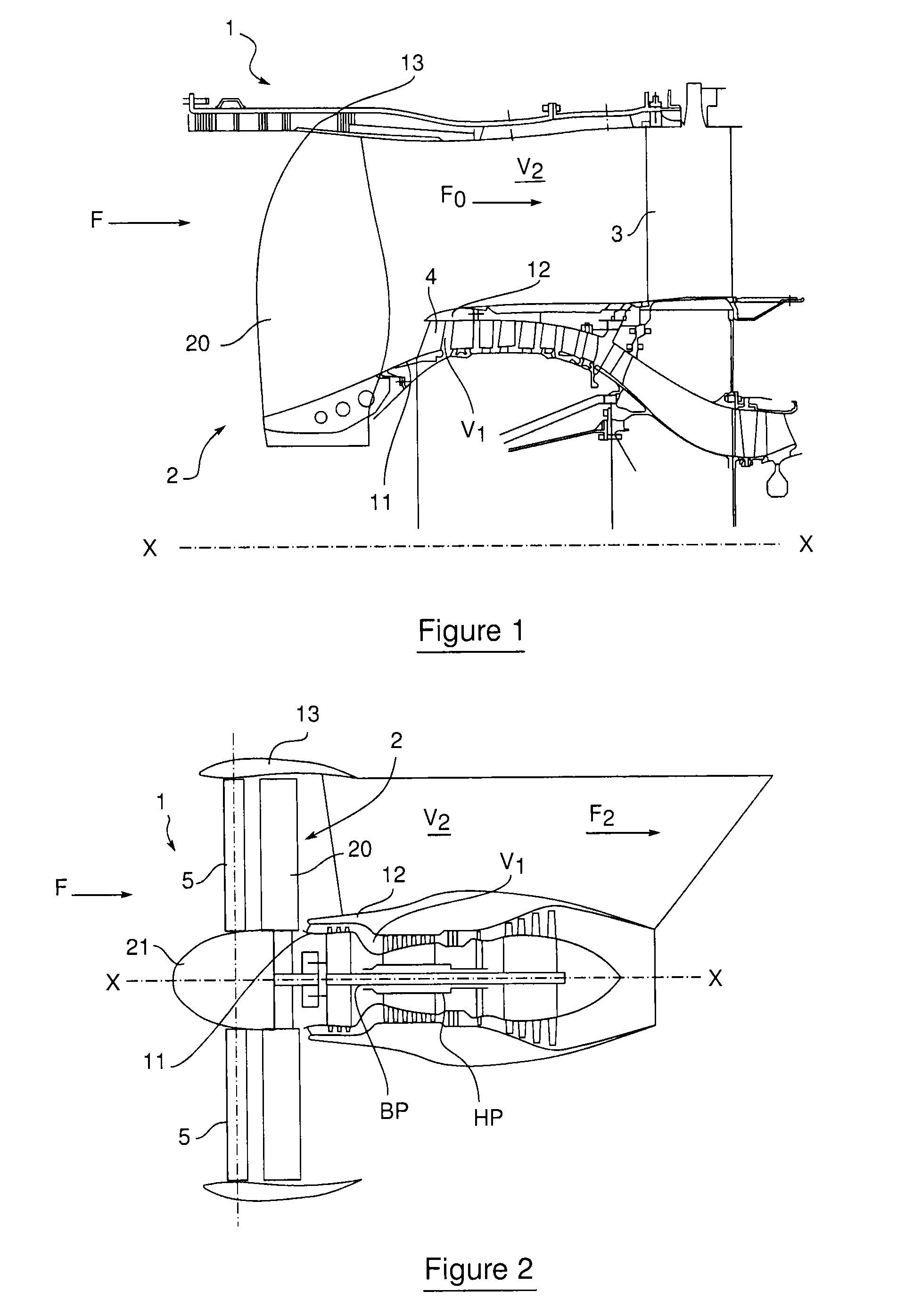 Turbomachine comprising a plurality of fixed radial blades mounted upstream of the fan