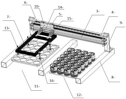 Two-station partition plate tray transferring device and transferring method