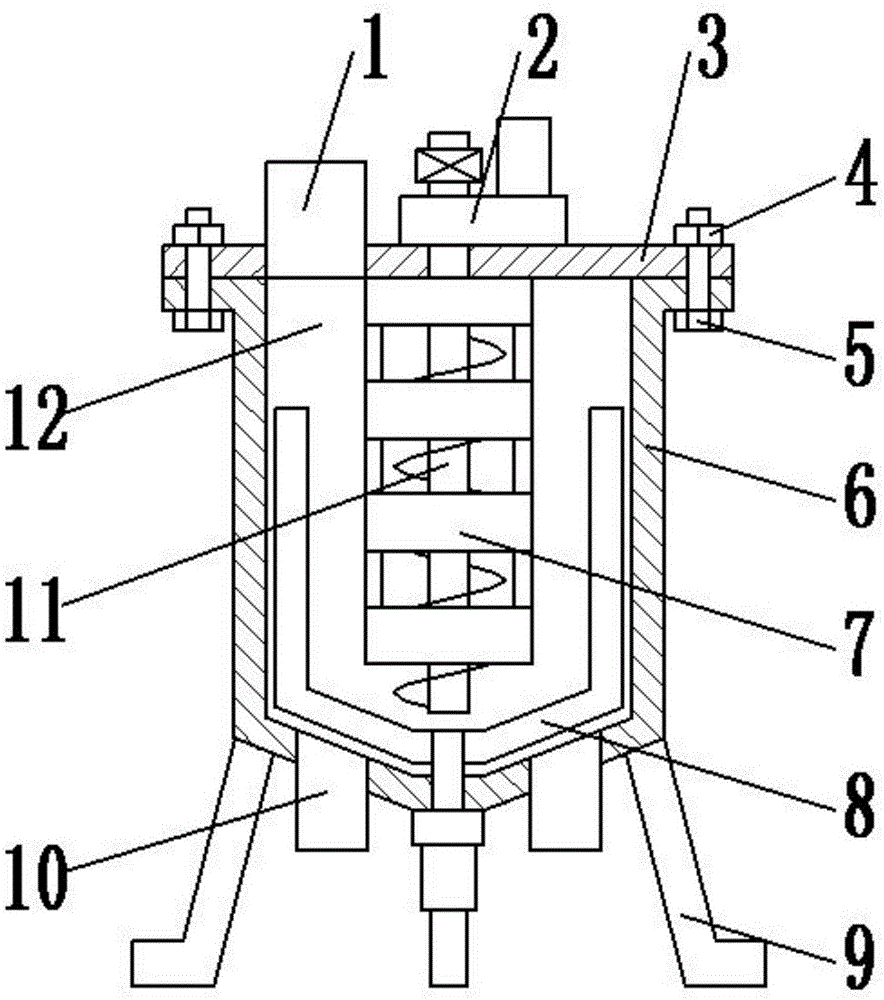 Chemical raw material smashing and stirring tank facilitating complete material discharge