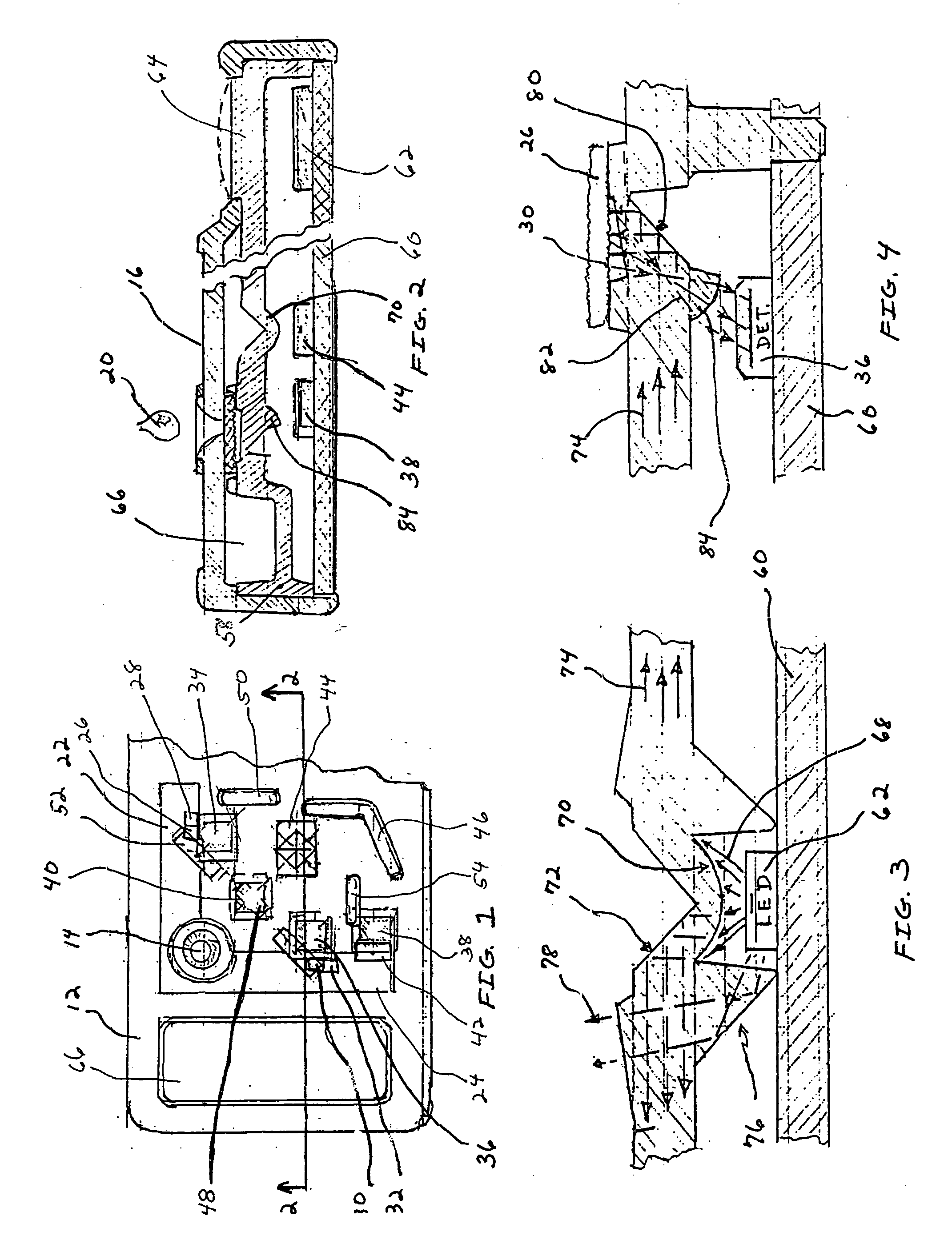 Method and device for measuring reflected optical radiation