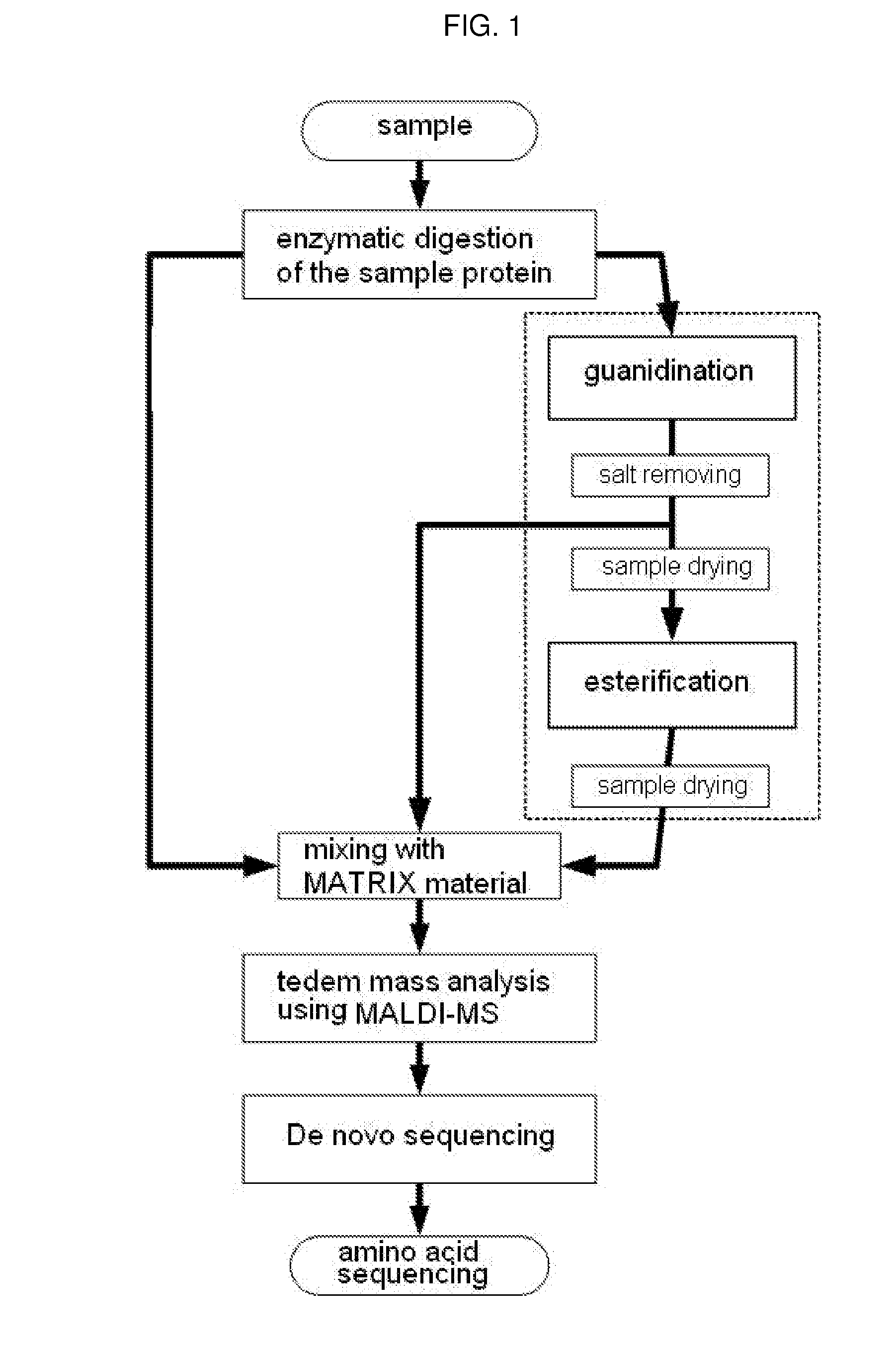 Method of De Novo Sequencing of Peptide Using the Maldi Mass Spectrometry, Method and Apparatus for Preparing Sample for Maldi Mass Spectrometry