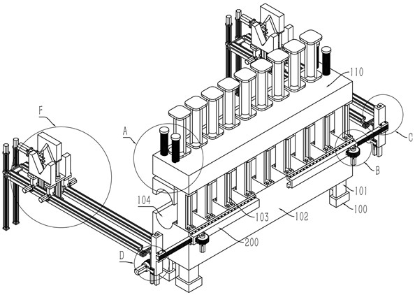 Straightening device for production line of lamp poles