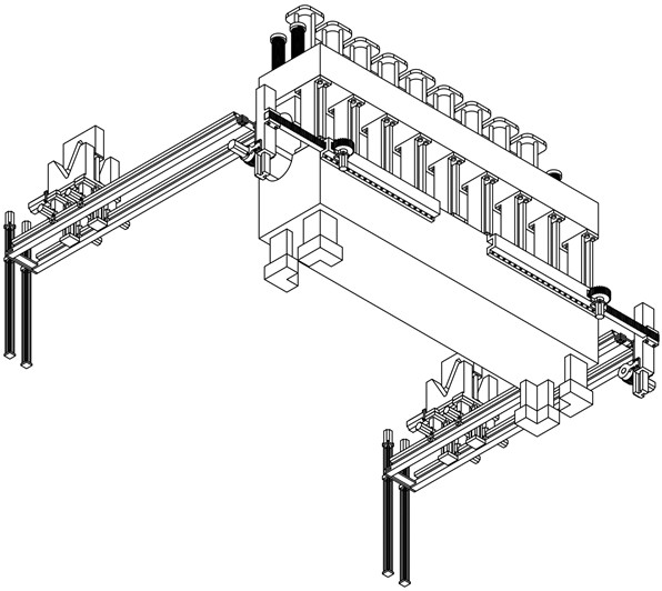 Straightening device for production line of lamp poles