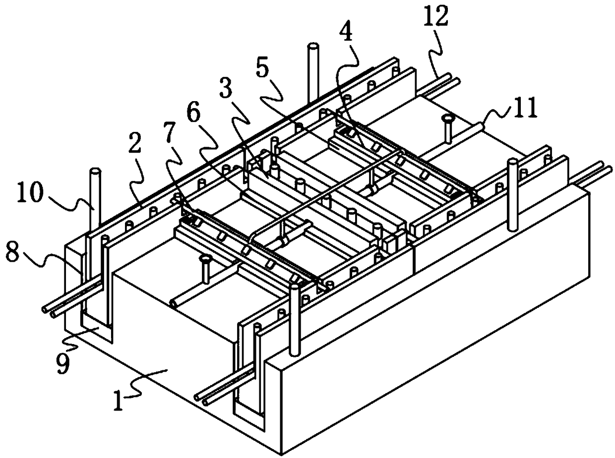 Bilateral composite beam prefabrication post-tensioned prestress assembling pavement construction process