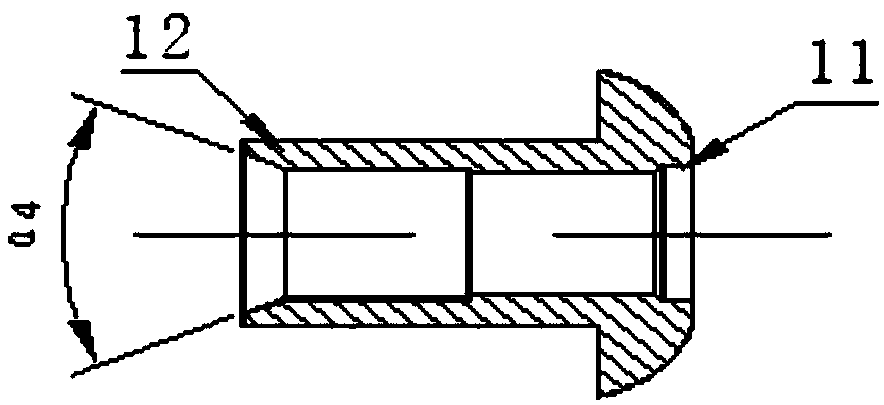 Self-plugging rivet with shear ring