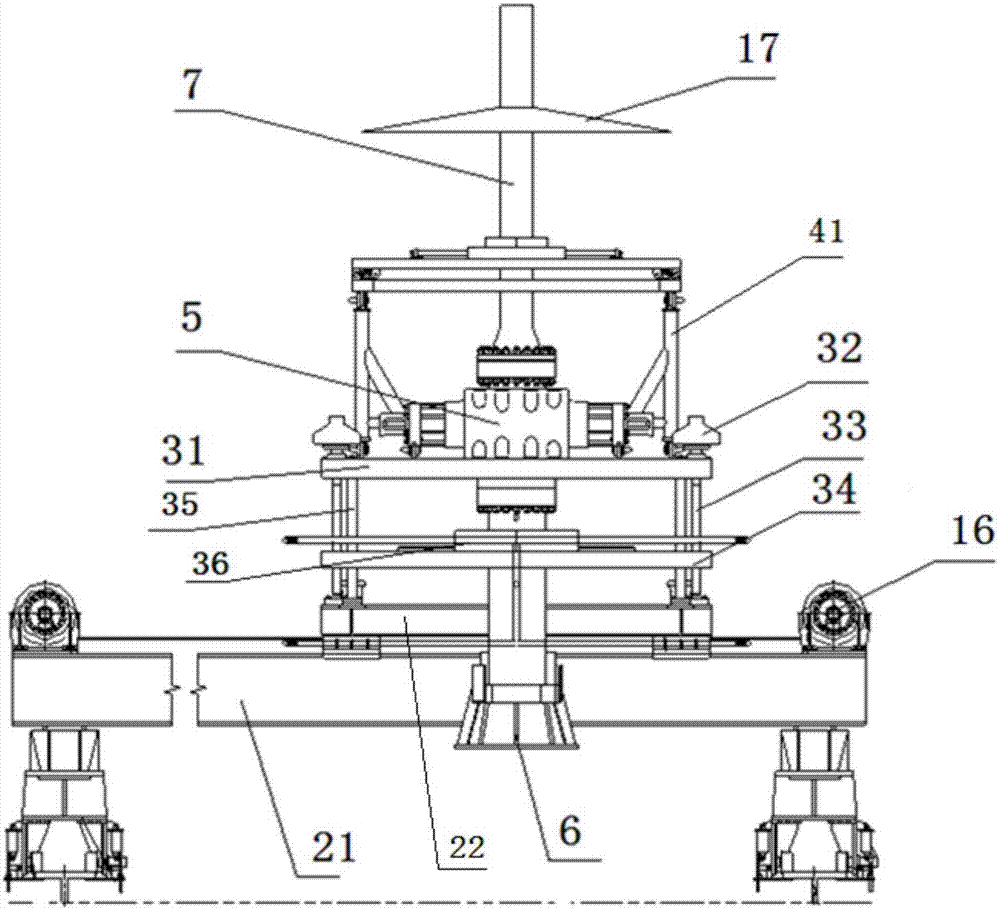 Maritime self-propelled wellhead installing operation device