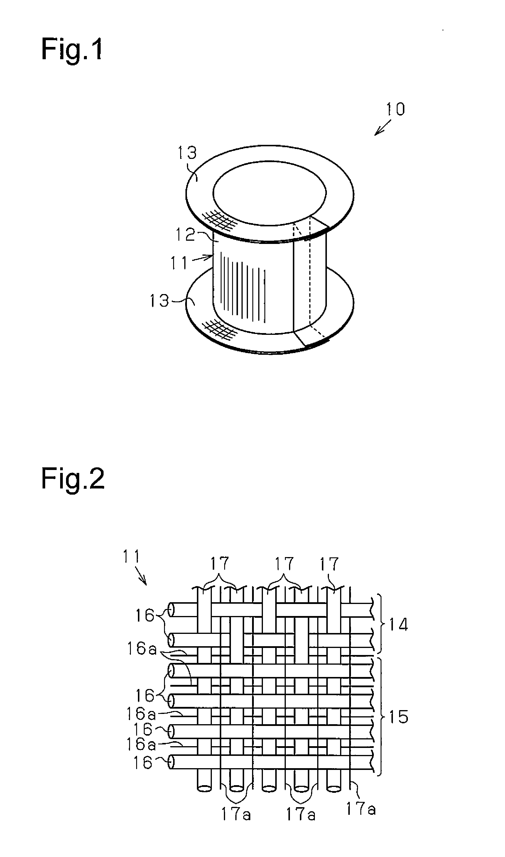 Tubular fiber structure and fiber reinforced composite material