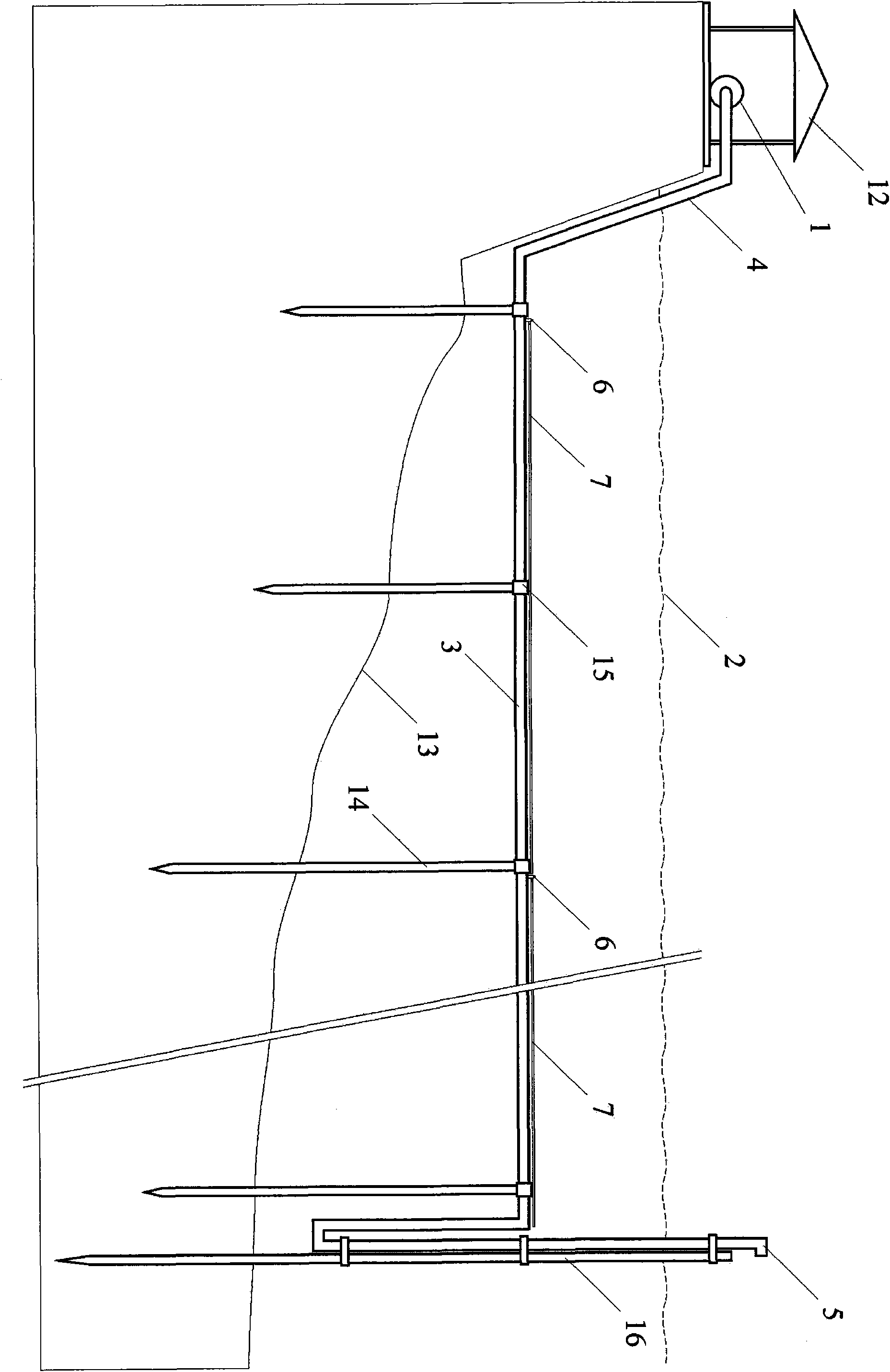 Aquatic air curtain intercepting method and device