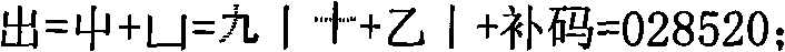 Method for coding two syllable onsets of Chinese characters radical phrase on digital keyboard for inputting Chinese characters